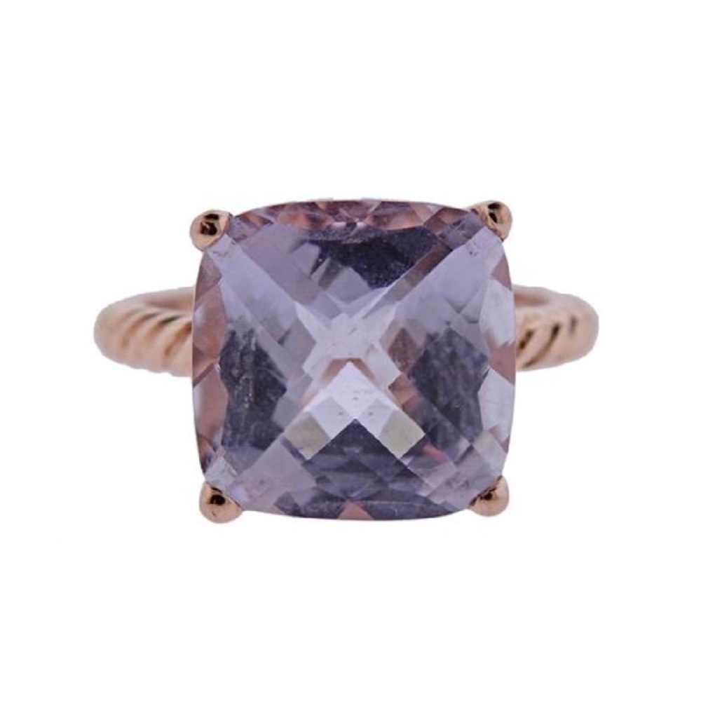 14k Rose Gold Cocktail Ring w/ Pink Stone